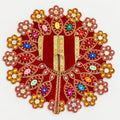 Red Moti Work Poshak — Size No. 4