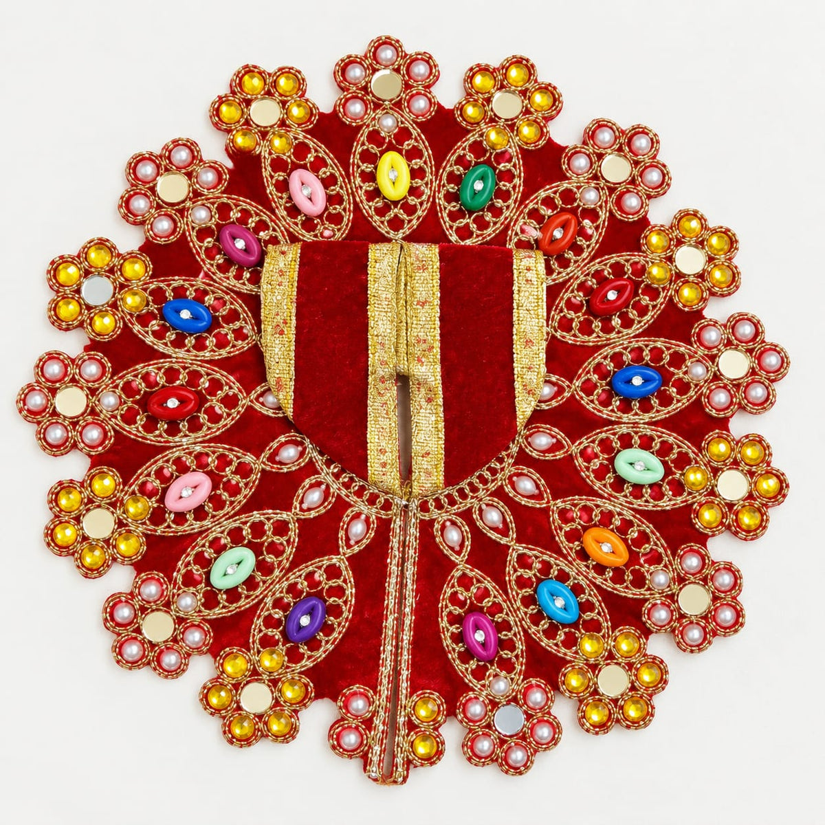 Red Moti Work Poshak — Size No. 4