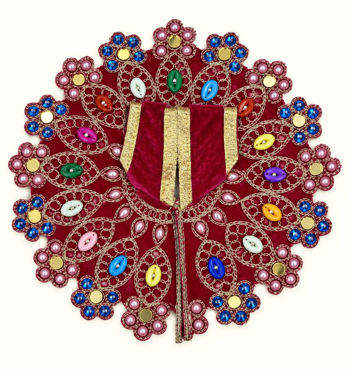 Magenta Moti Work Poshak — Size No. 4
